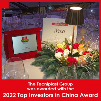 The Tecniplast Group was awarded with the 2022 Top Investors in China Award