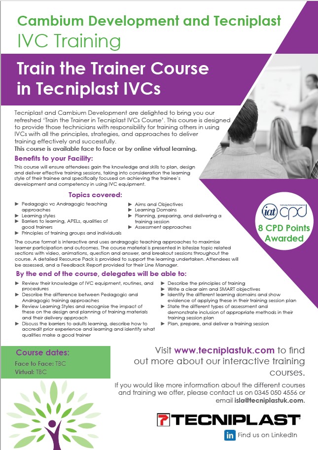IVC Training Tecniplast UK IVC Training Tecniplast UK